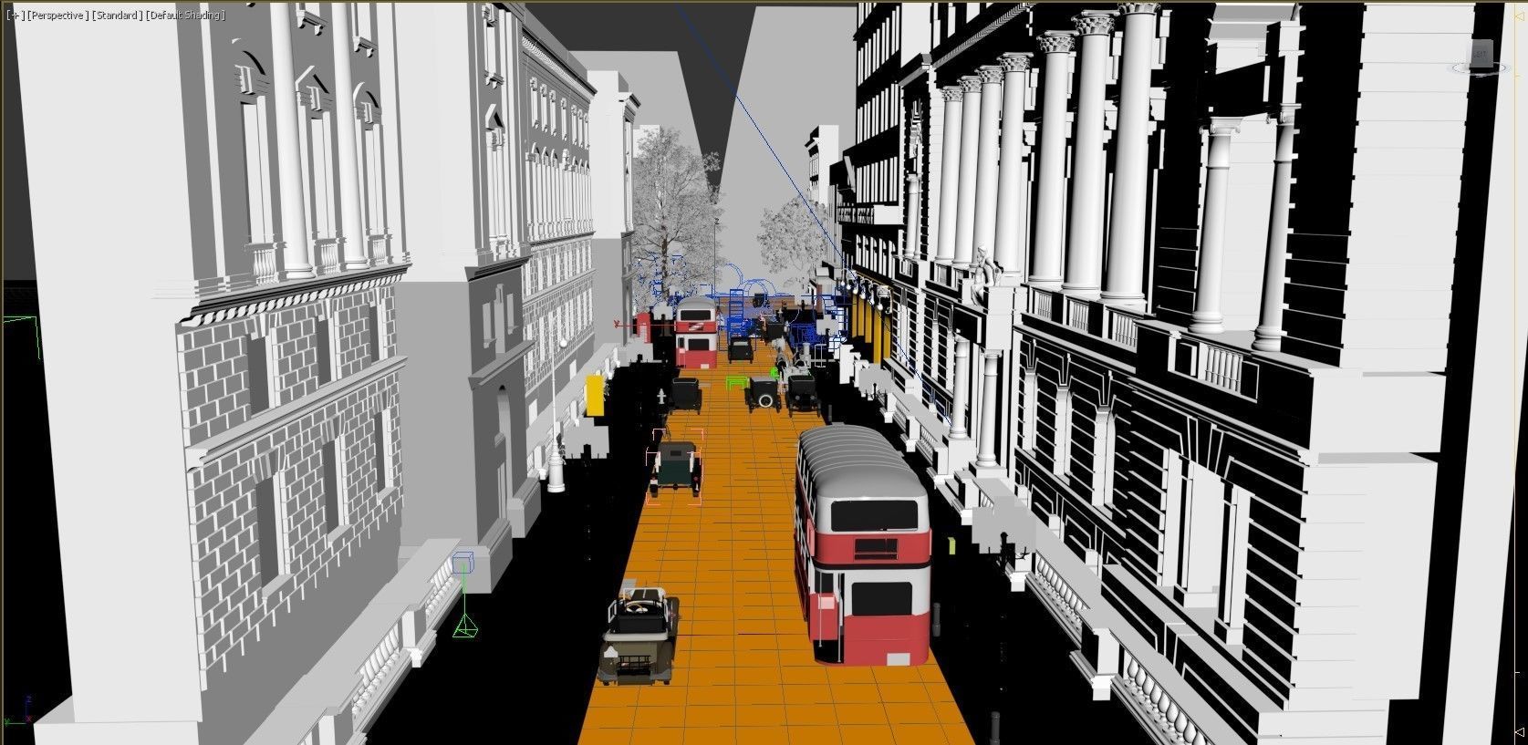 London street 1939    VRay and  FStorm 3D model_8