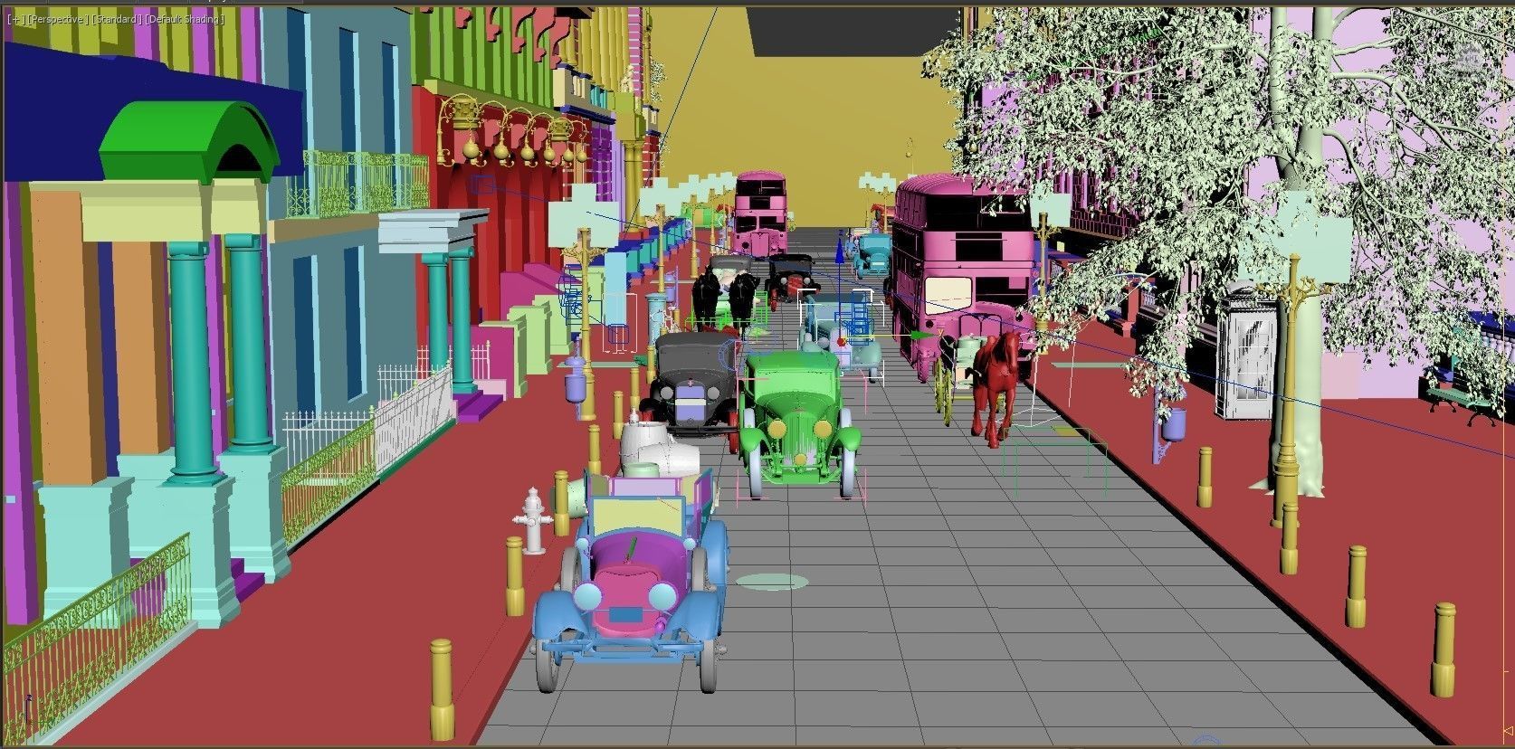 London street 1939    VRay and  FStorm 3D model_6