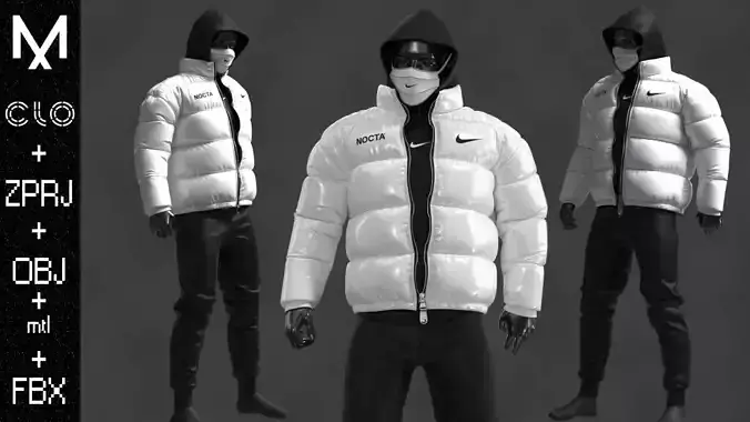 Streetwear Outfit Male Marvelous designer Clo3d OBJ mtl FBX ZPRJ