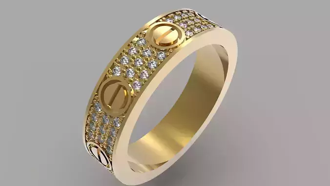 Love Paved Wedding Ring  17 1mm