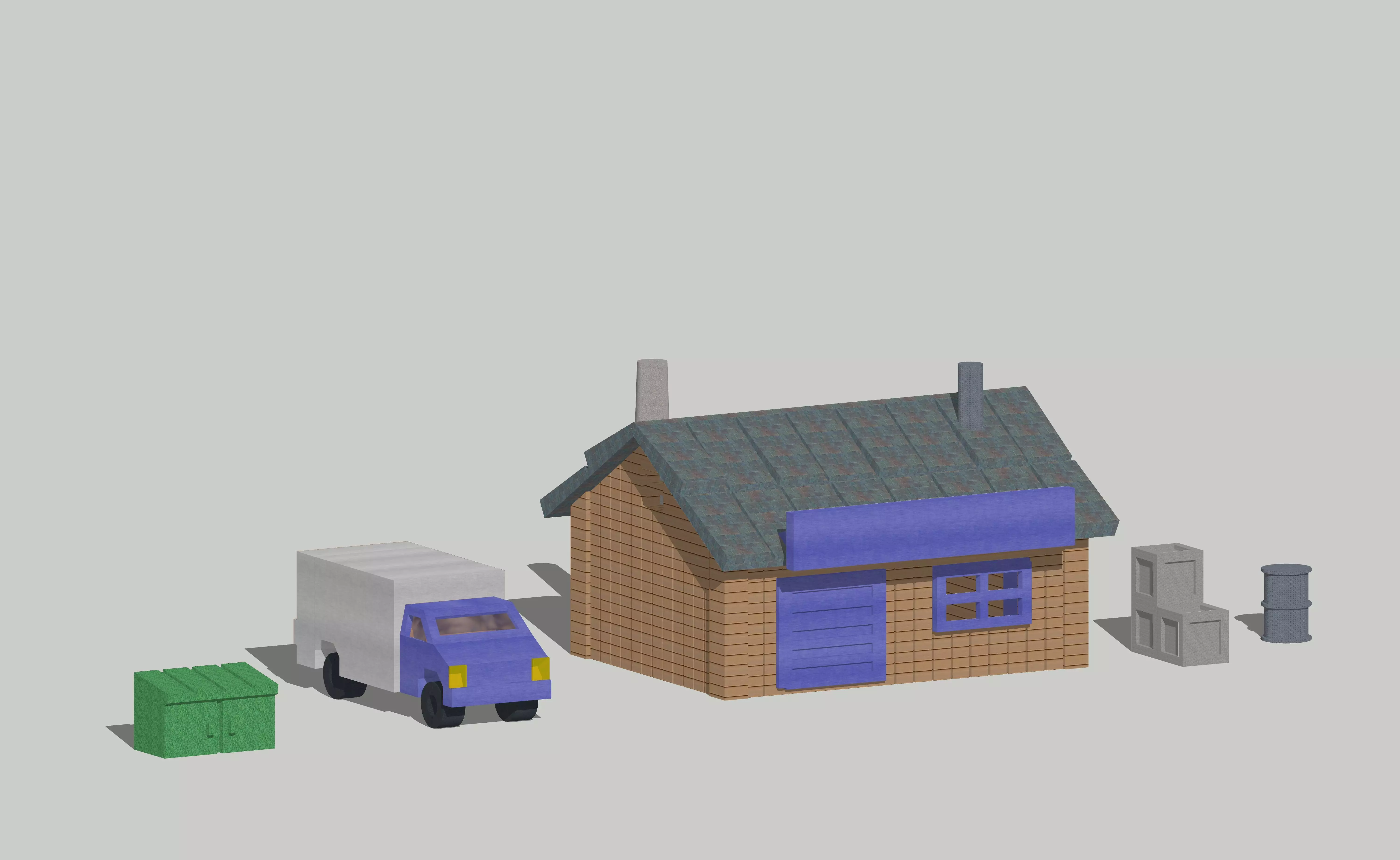 Railroad Hardware Workshop Parts Store by Outland Models Low-poly 3D model_0
