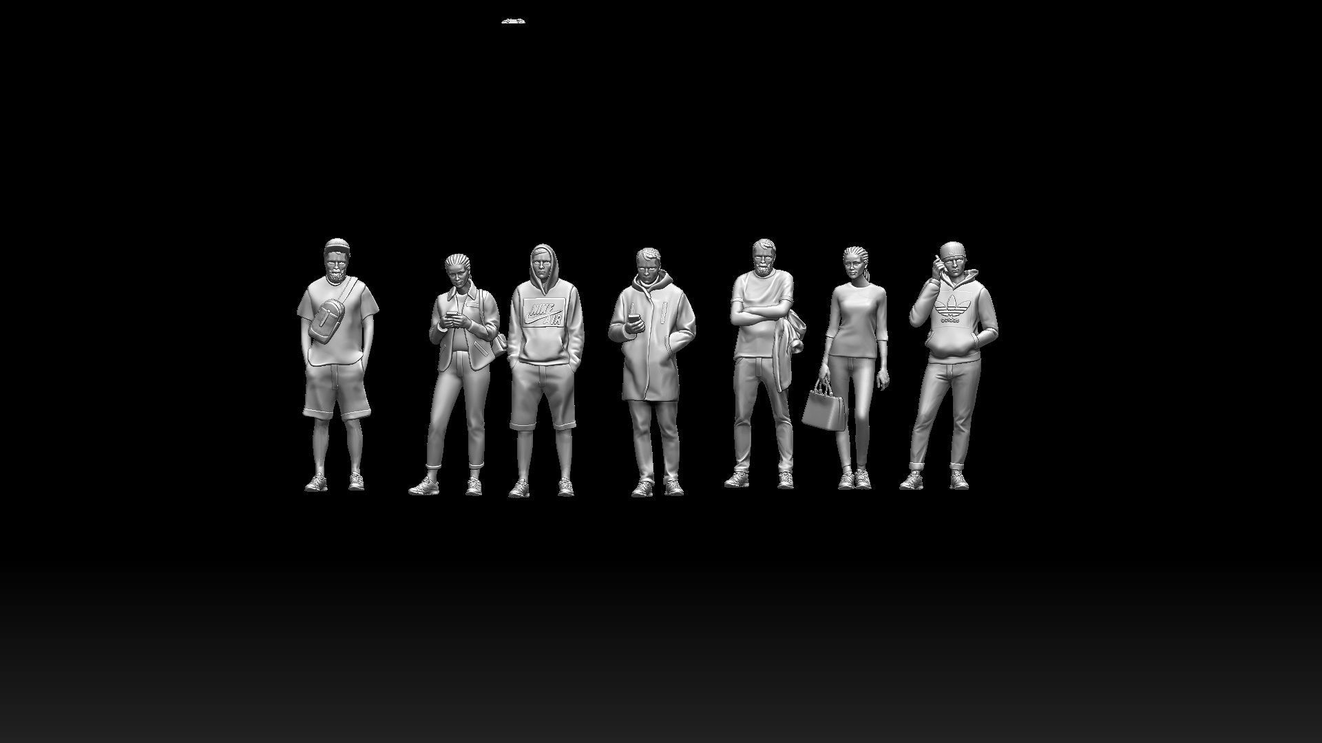 young people  3D print model_3