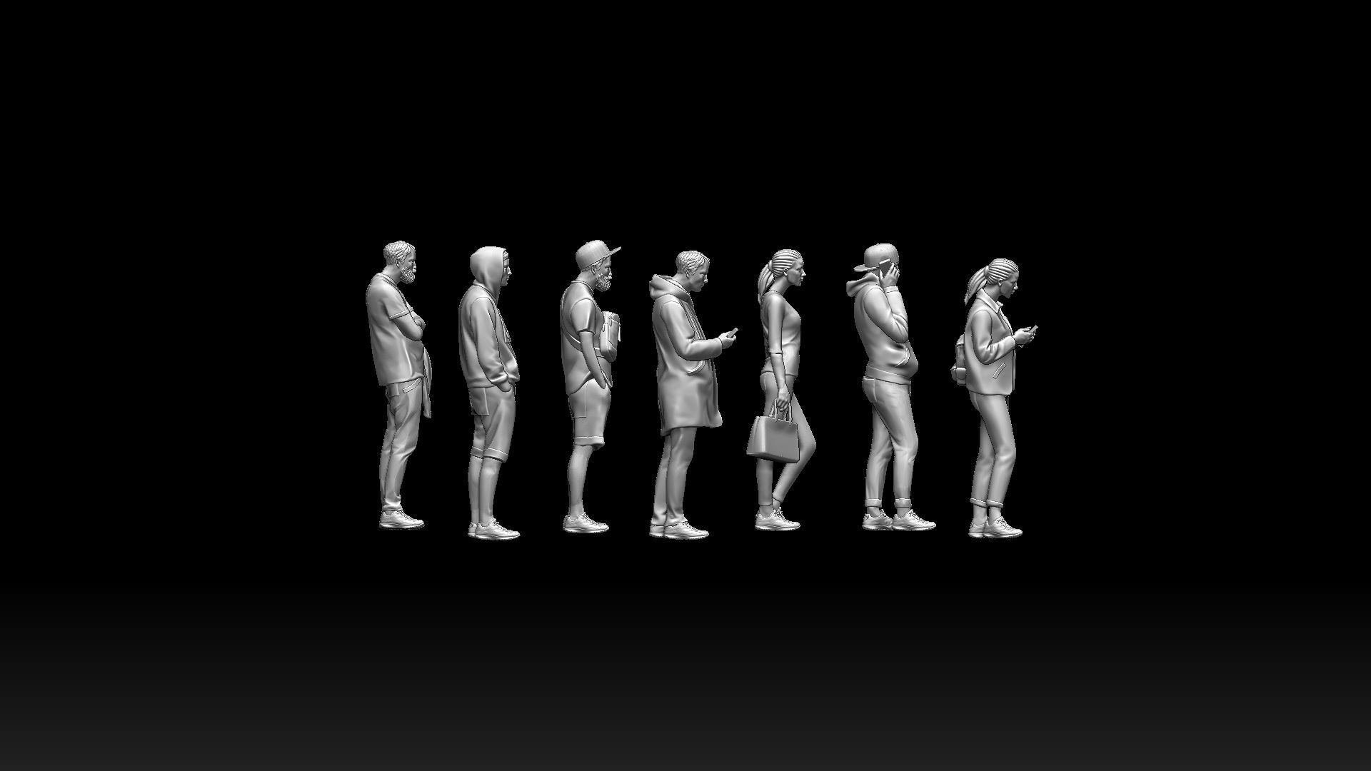 young people  3D print model_5