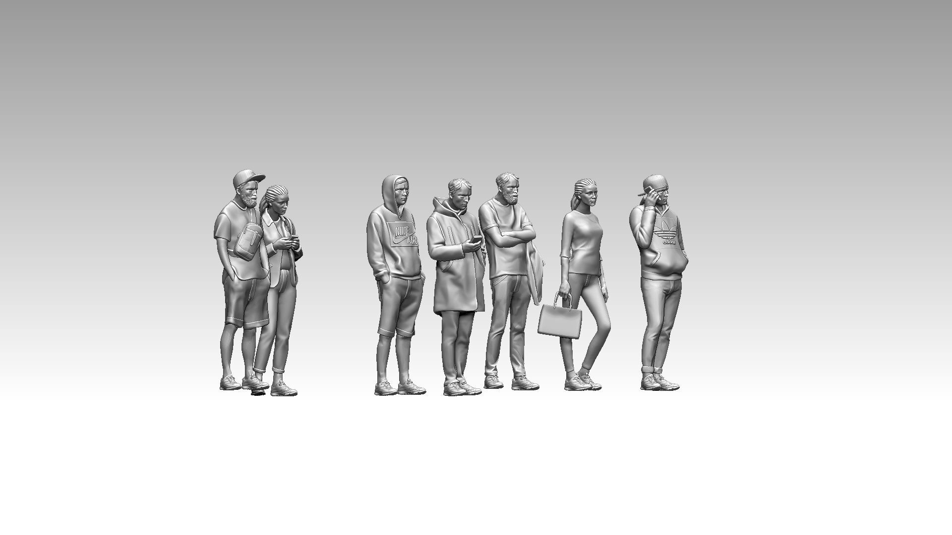 young people  3D print model_9