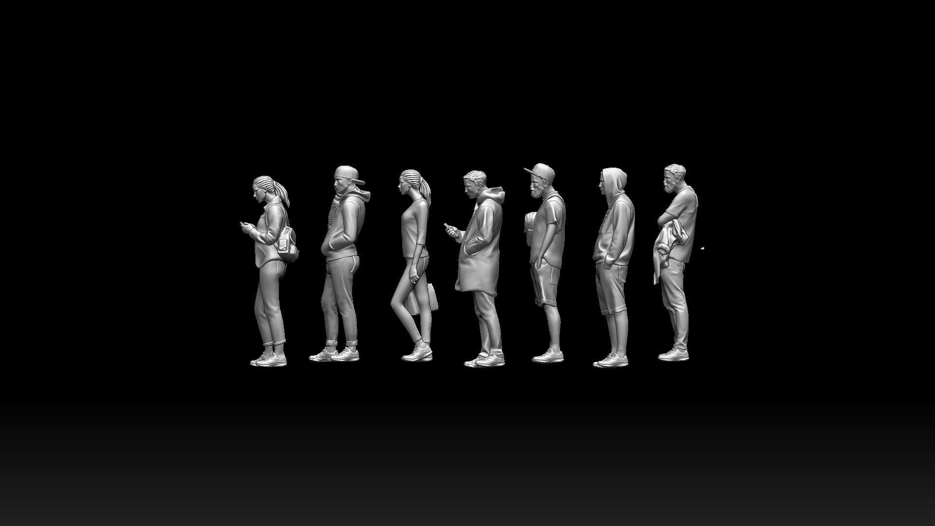 young people  3D print model_2