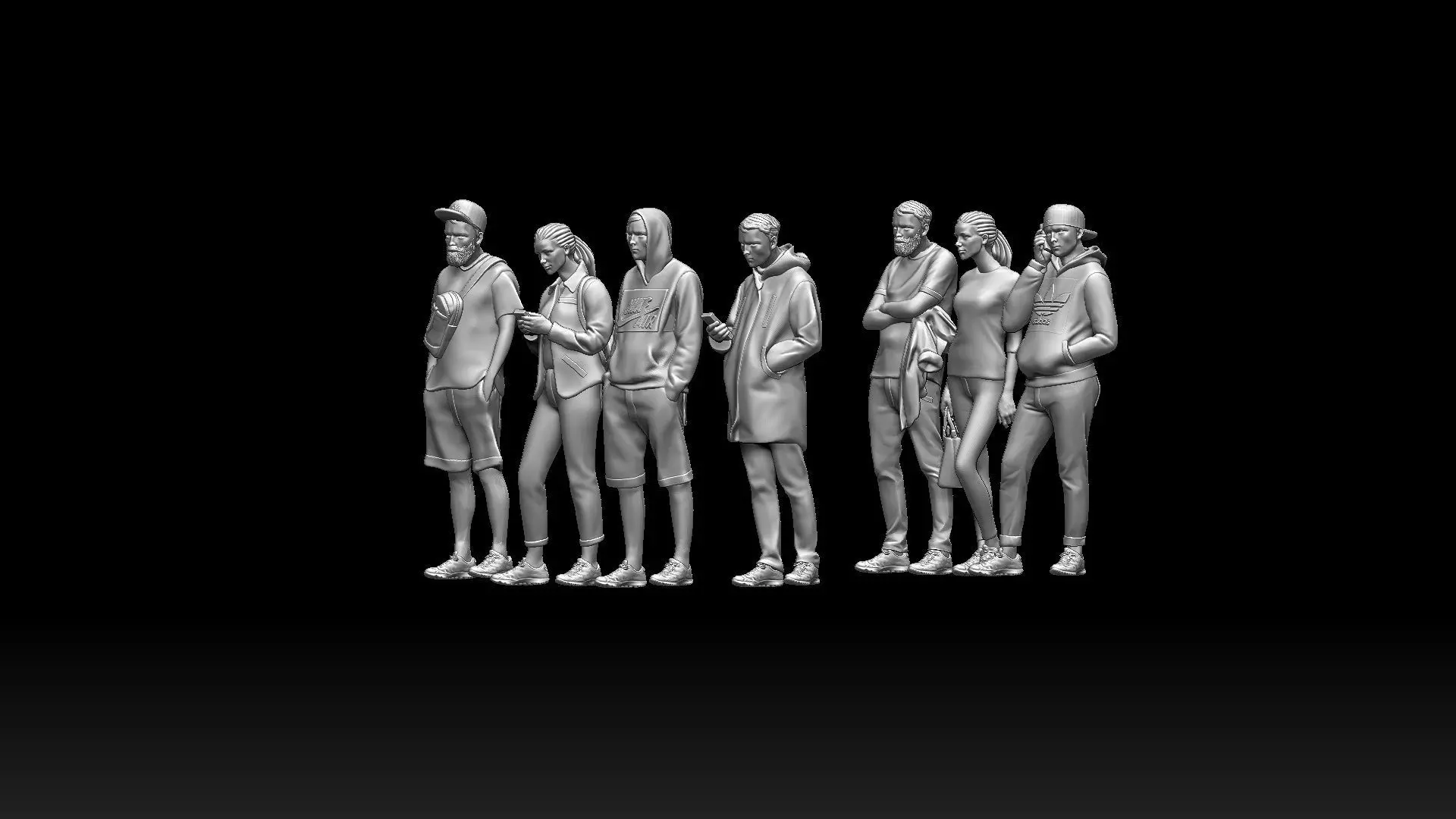 young people  3D print model_0