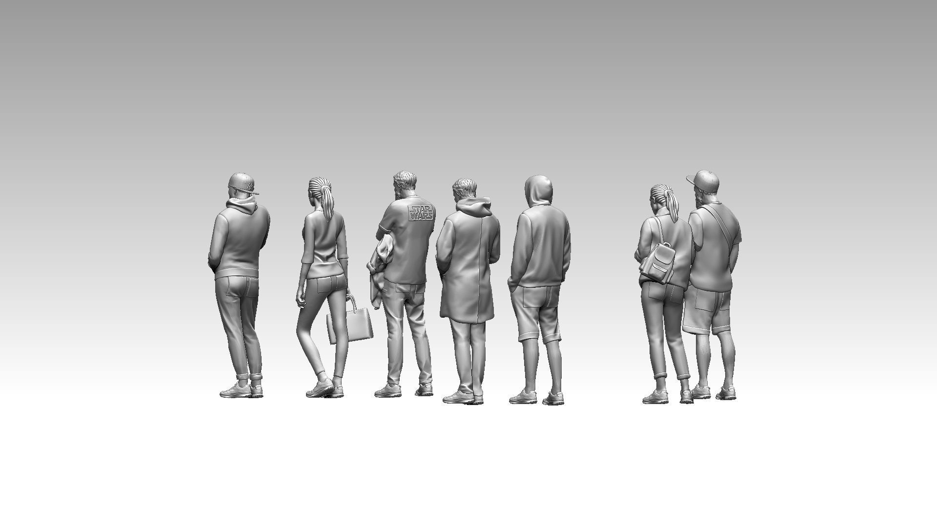 young people  3D print model_7