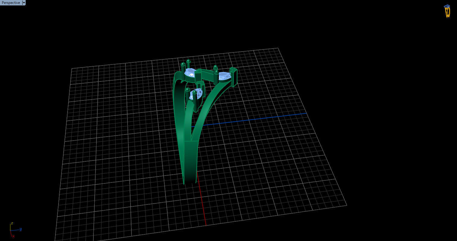 Ring with 3 pear gemstone 3D print model_14