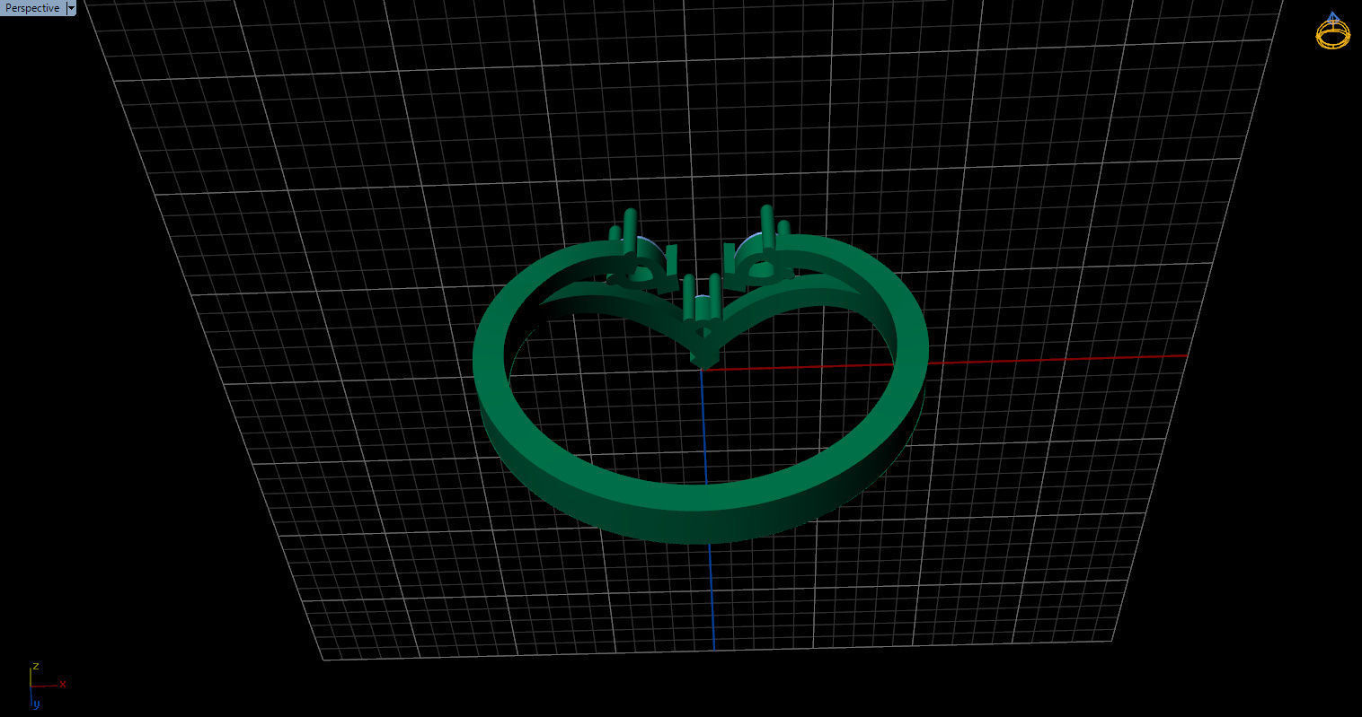 Ring with 3 pear gemstone 3D print model_33