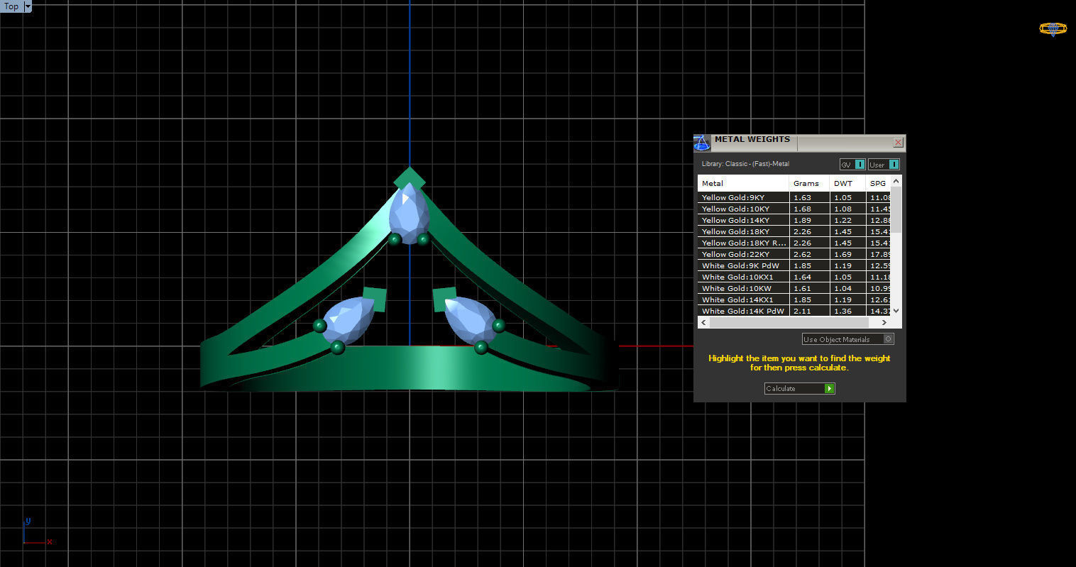 Ring with 3 pear gemstone 3D print model_3