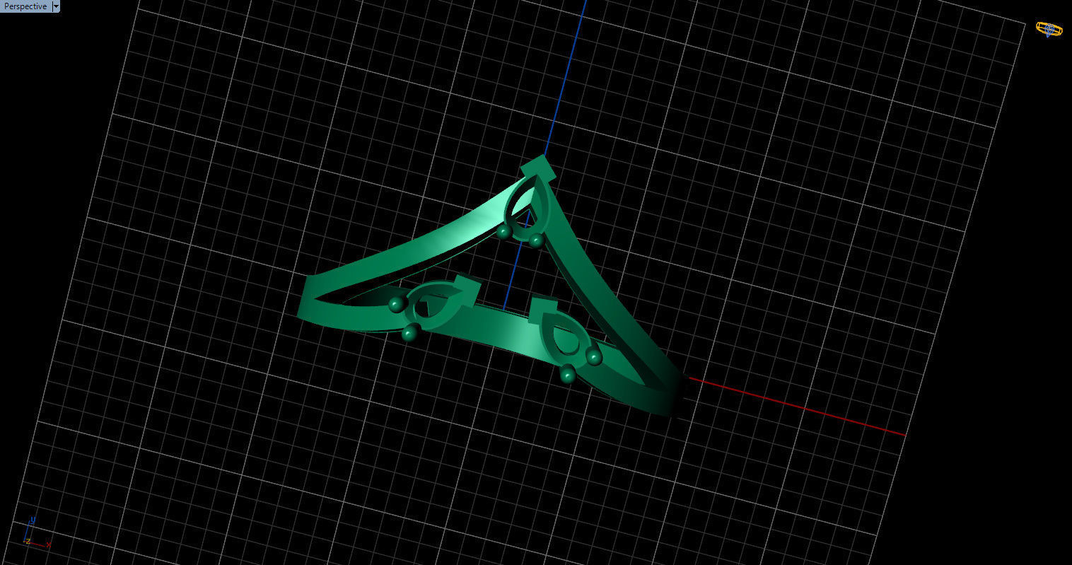 Ring with 3 pear gemstone 3D print model_37