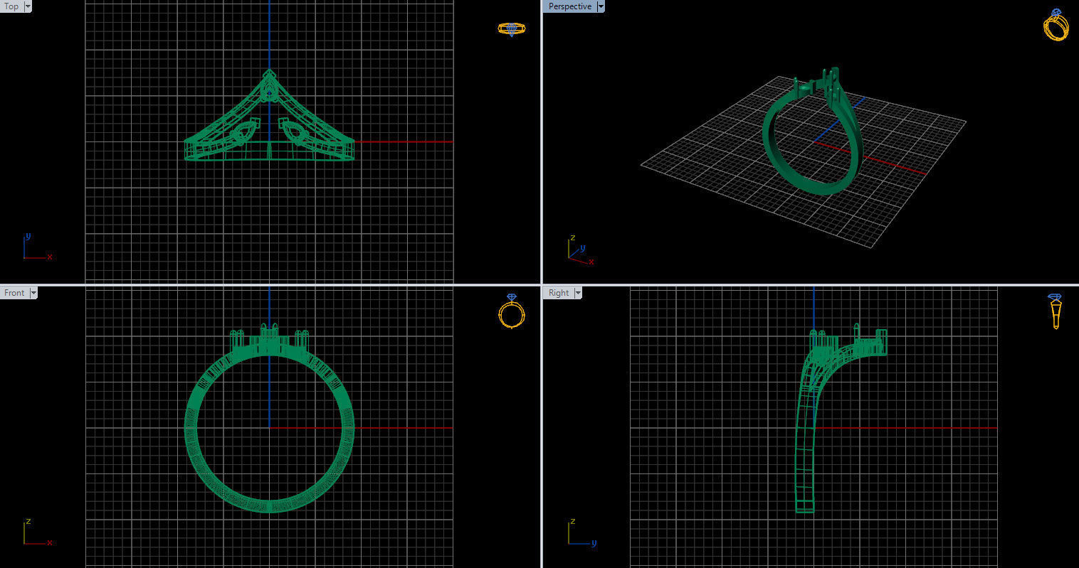 Ring with 3 pear gemstone 3D print model_44