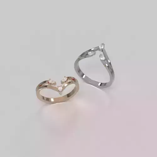 Ring with 3 pear gemstone