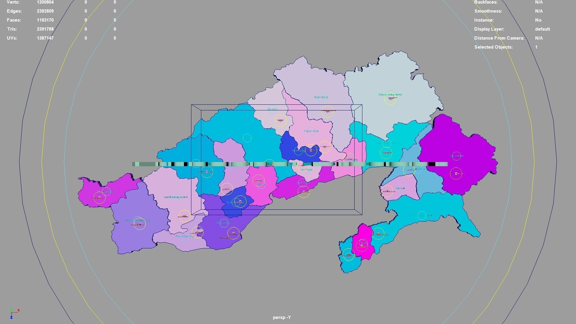 Arunachal Pradesh India map region 3D model geography political 3D model_1