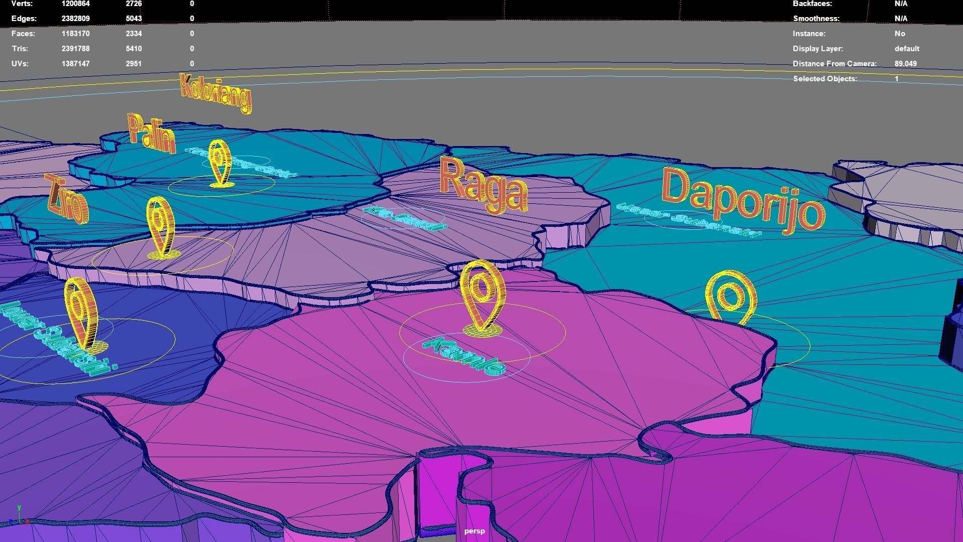 Arunachal Pradesh India map region 3D model geography political 3D model_8