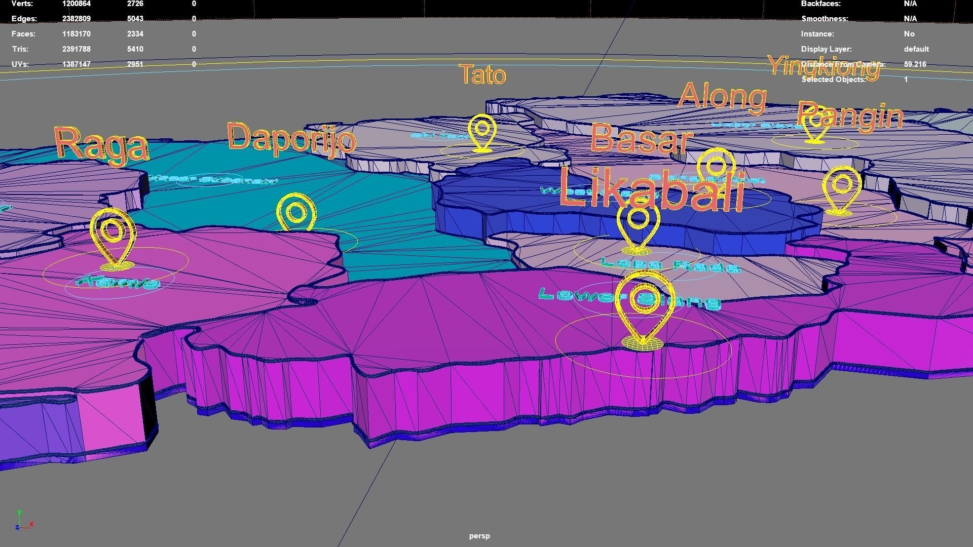 Arunachal Pradesh India map region 3D model geography political 3D model_6