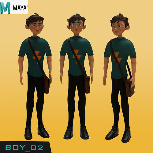 Boy01 Low-poly 3D model