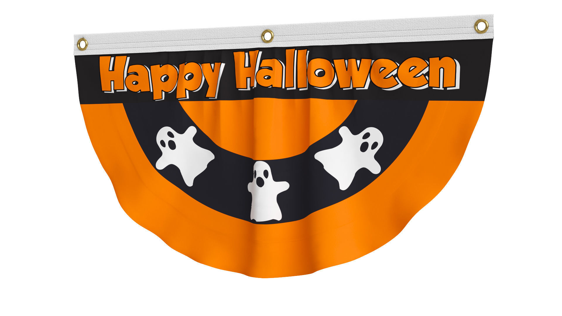 Halloween Ghost Bunting Flag 3D model_1