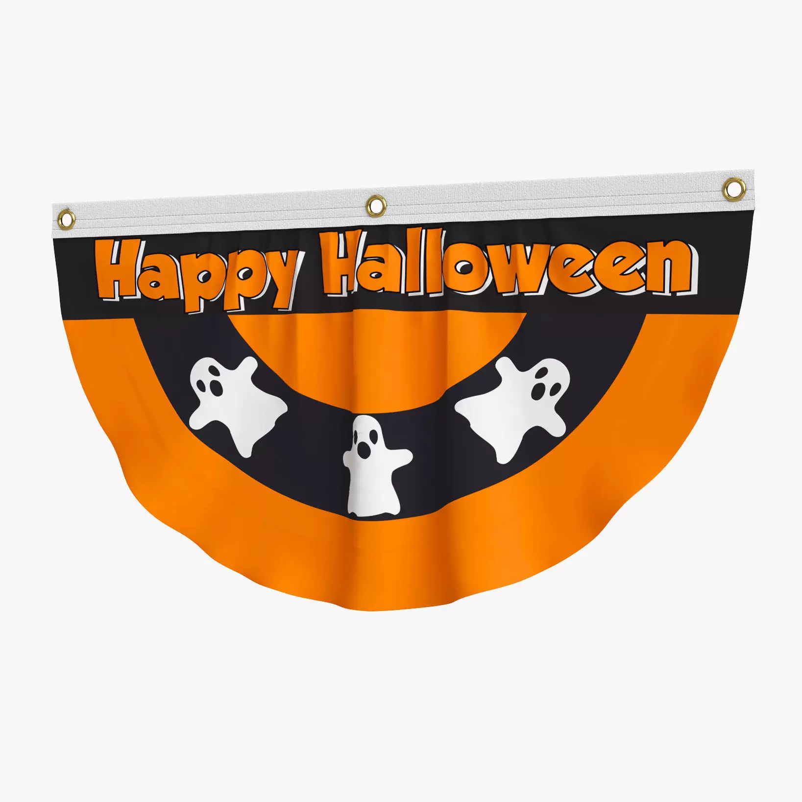 Halloween Ghost Bunting Flag 3D model_0