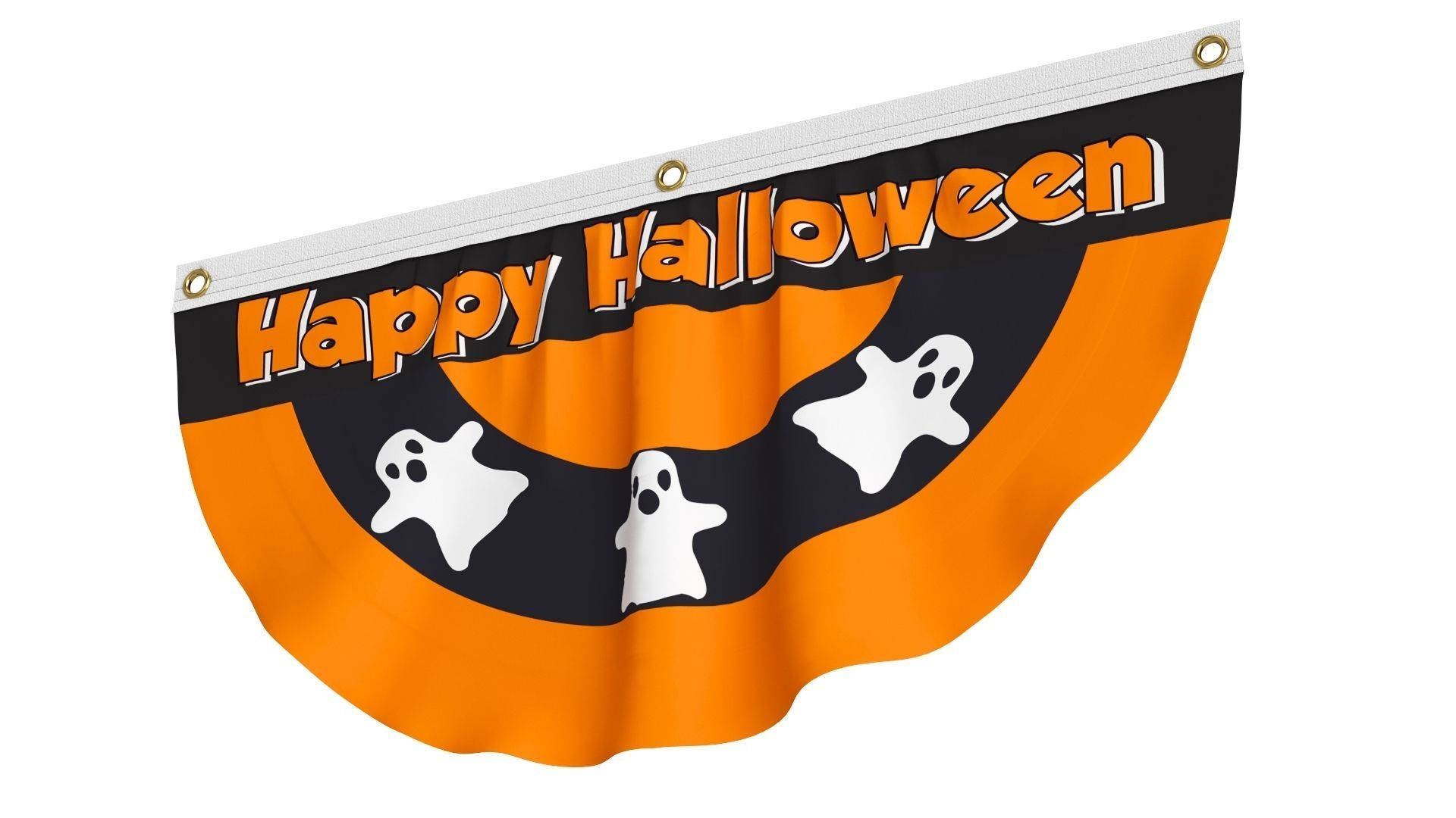 Halloween Ghost Bunting Flag 3D model_2