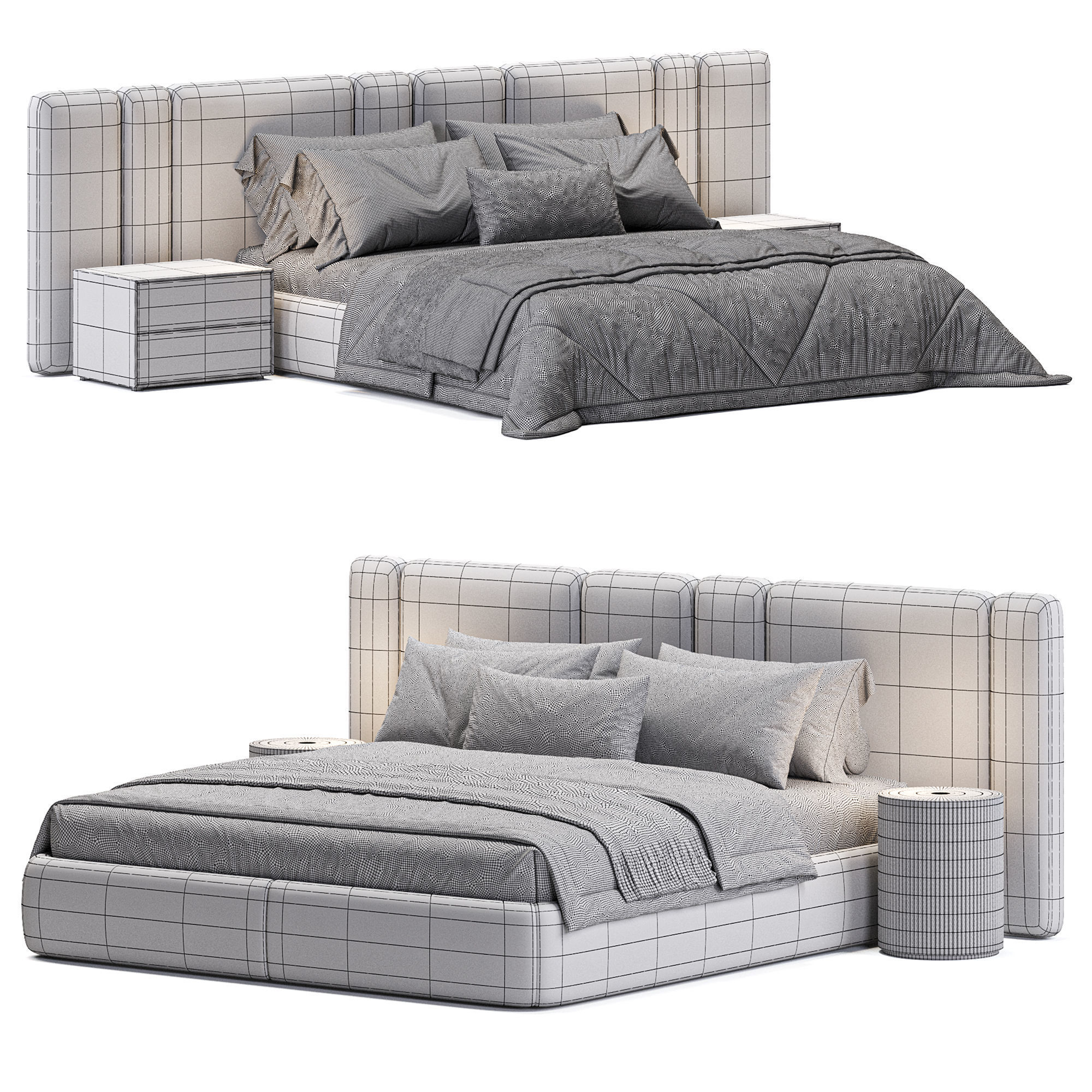 Hollis Bed By Thehighwall Low-poly 3D model_4