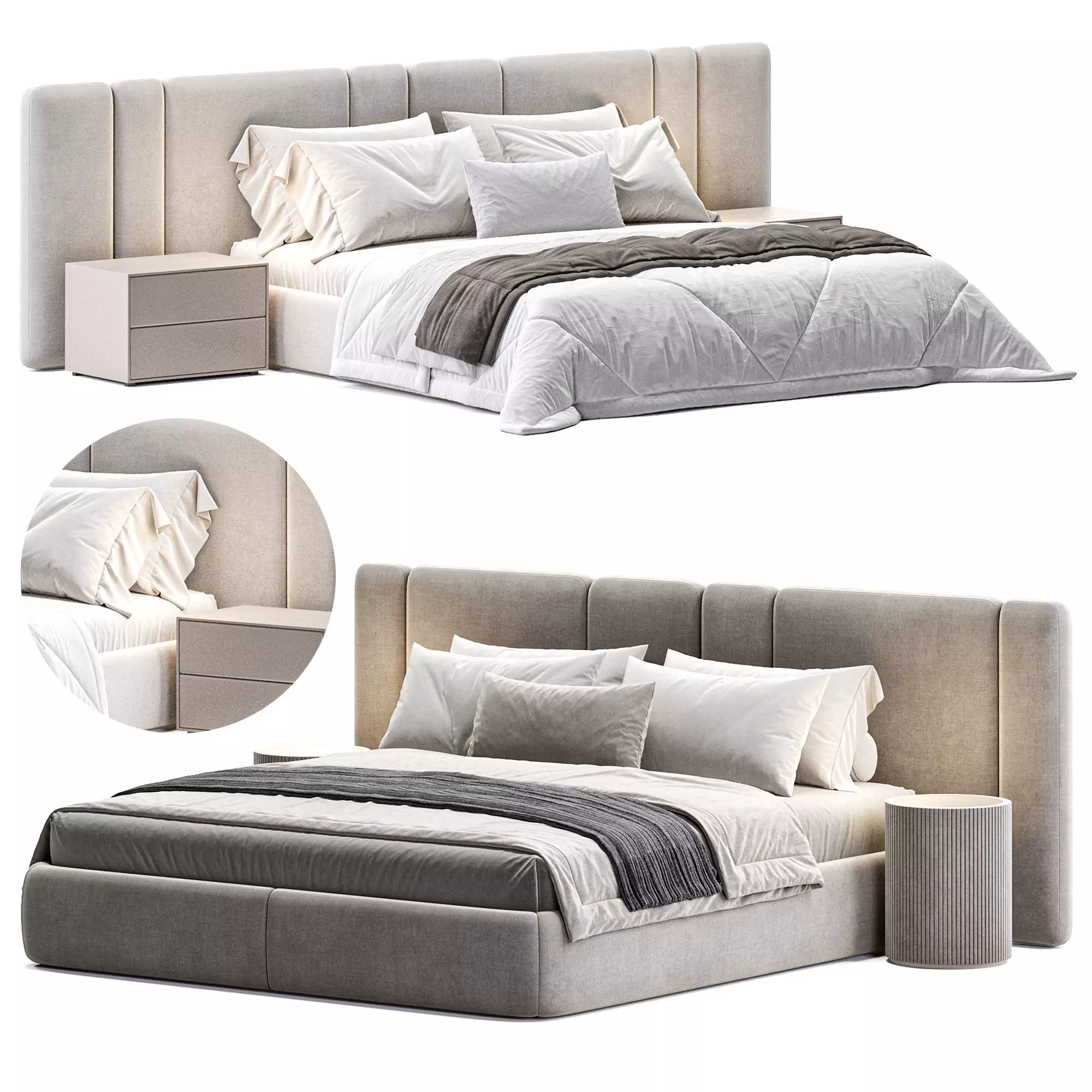 Hollis Bed By Thehighwall Low-poly 3D model_0