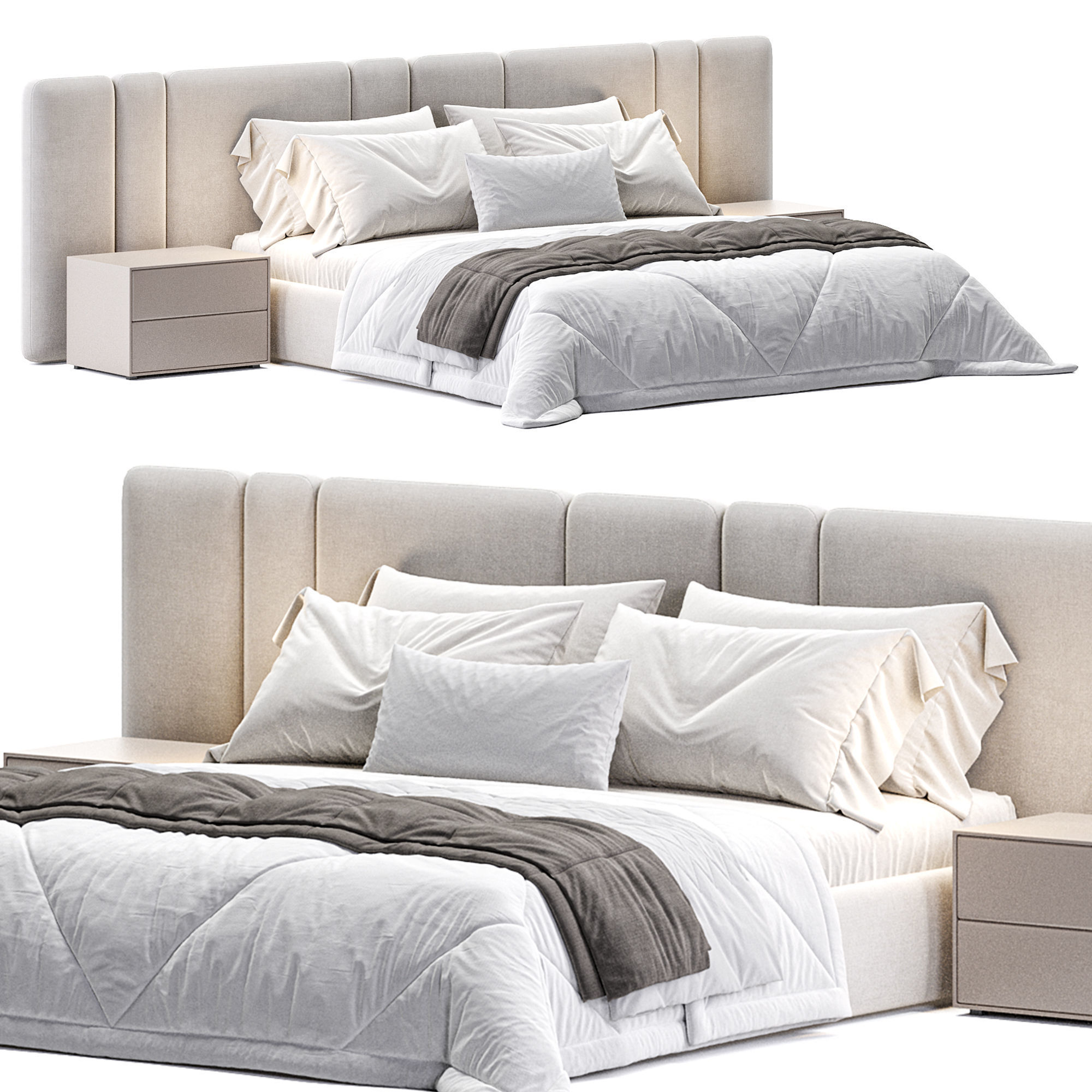 Hollis Bed By Thehighwall Low-poly 3D model_3