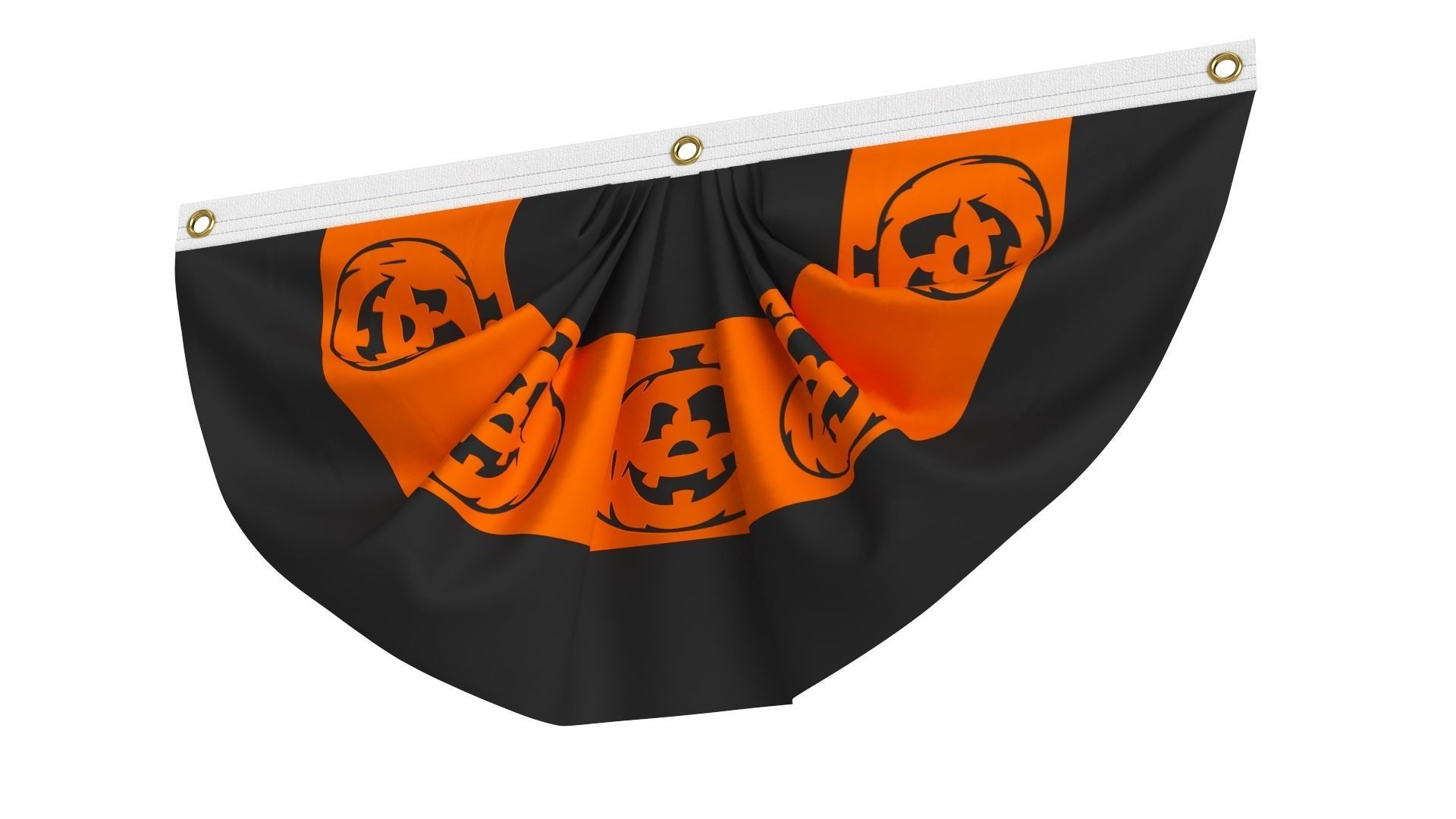 Halloween Pumpkins Bunting Flag 3D model_6