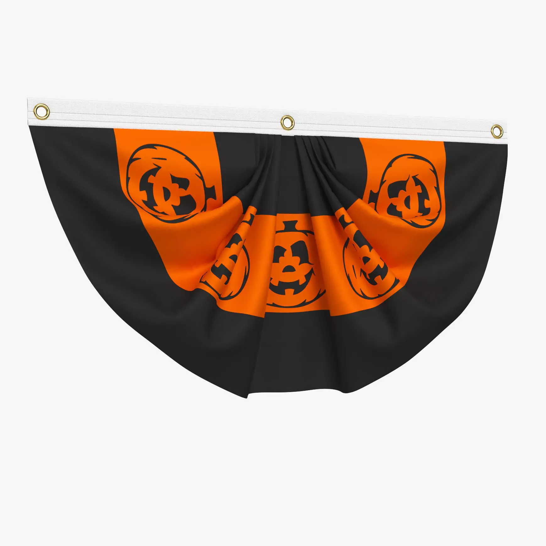 Halloween Pumpkins Bunting Flag 3D model_0