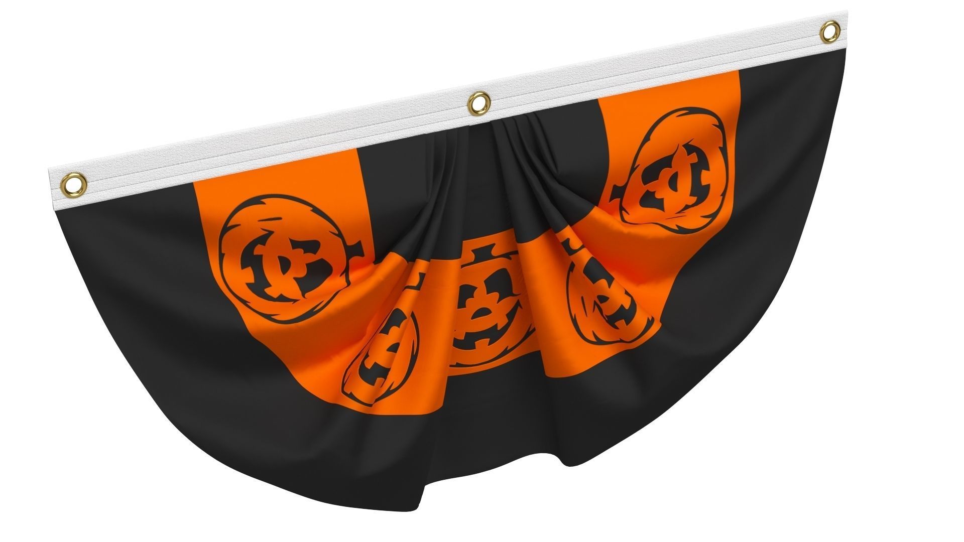 Halloween Pumpkins Bunting Flag 3D model_4