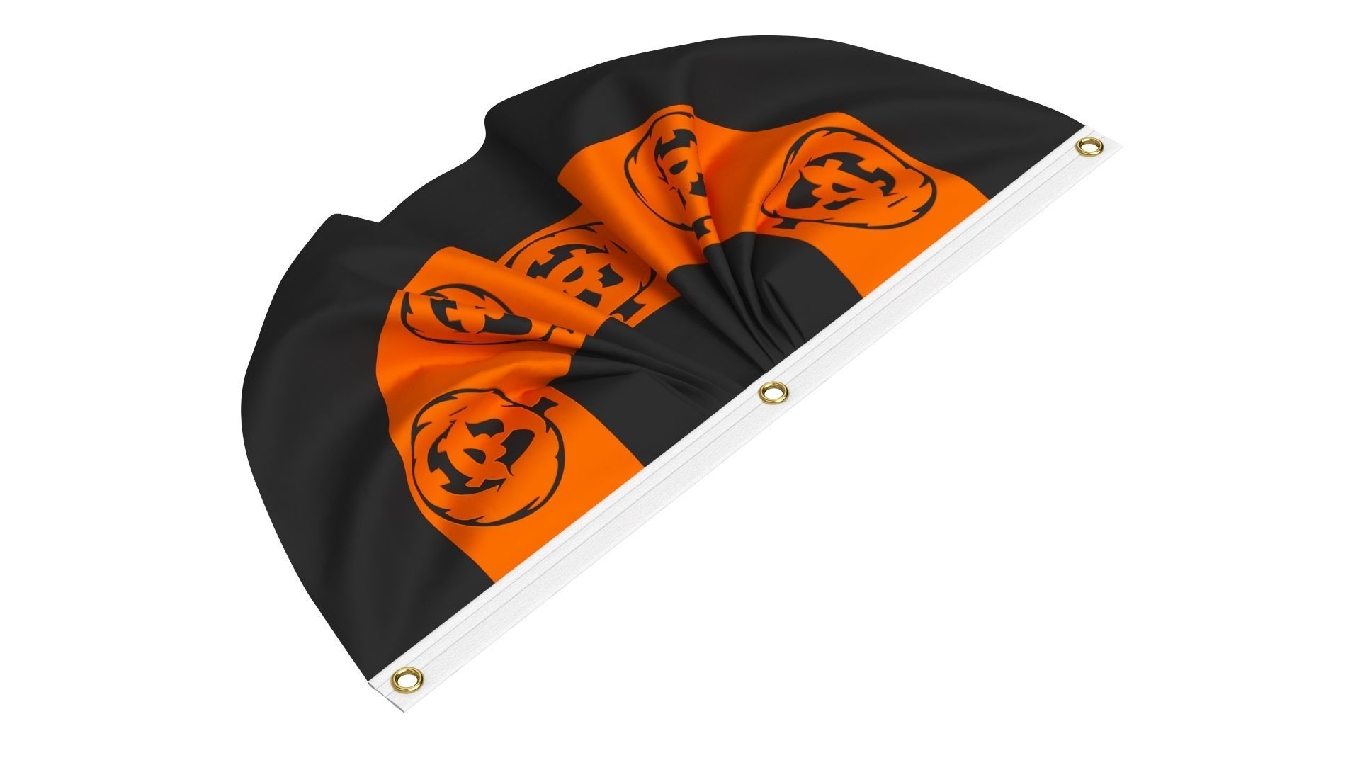 Halloween Pumpkins Bunting Flag 3D model_2
