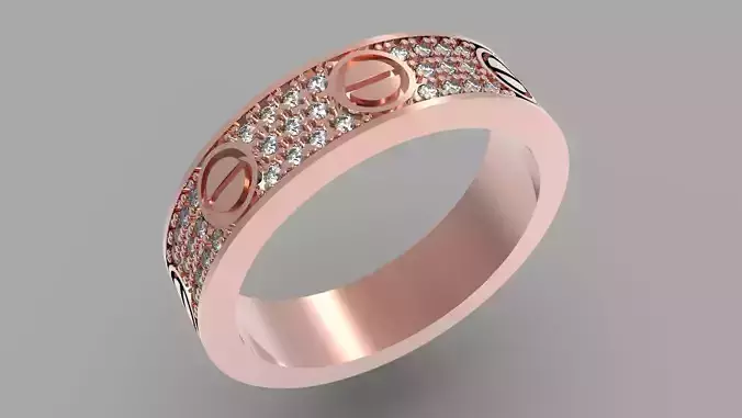 Love Paved Wedding Ring 18 1mm