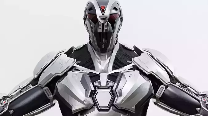 Sci-Fi Robotic Character Low-poly 3D model