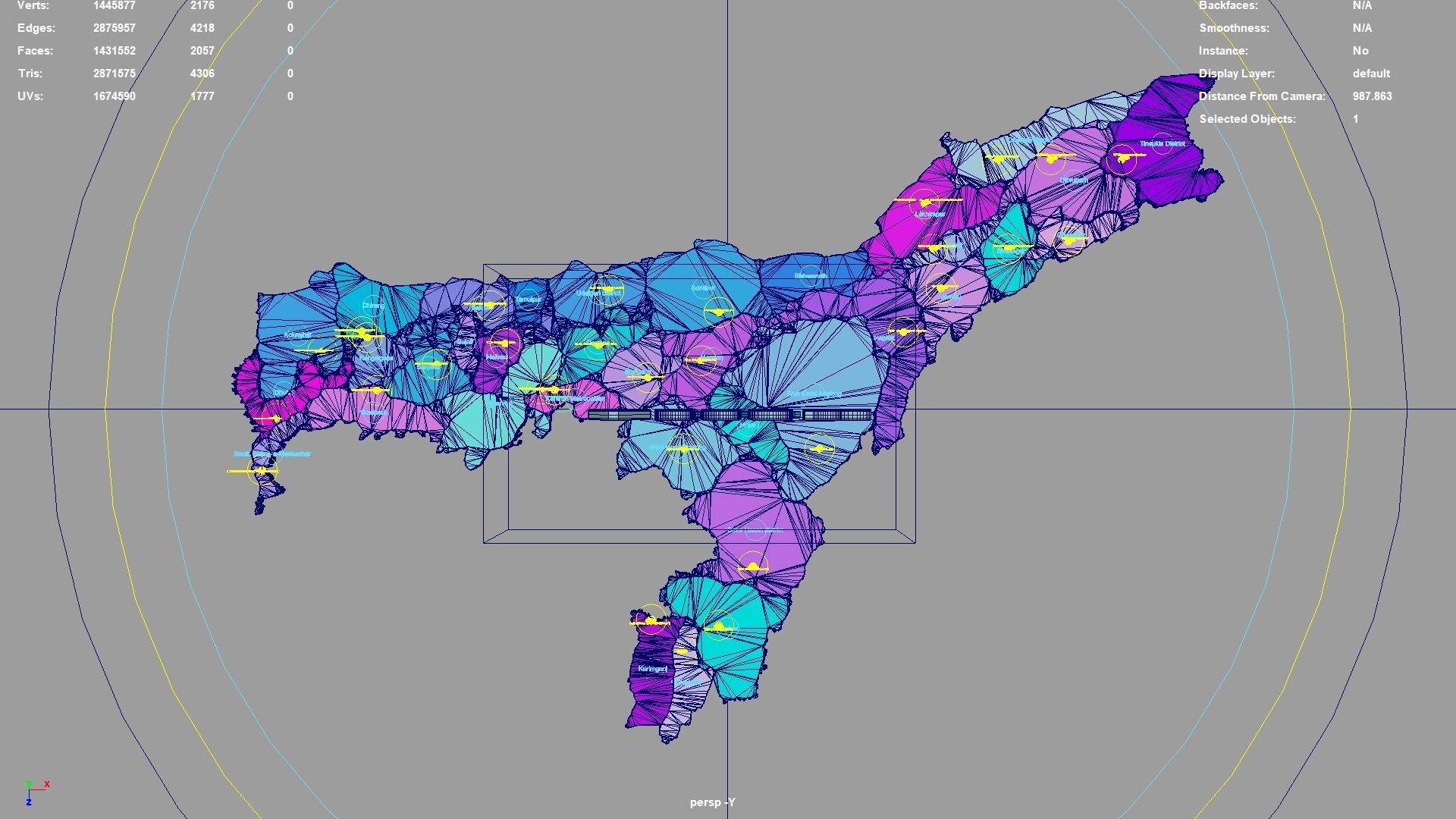 Assam  India map region 3D model geography political geographic 3D model_4