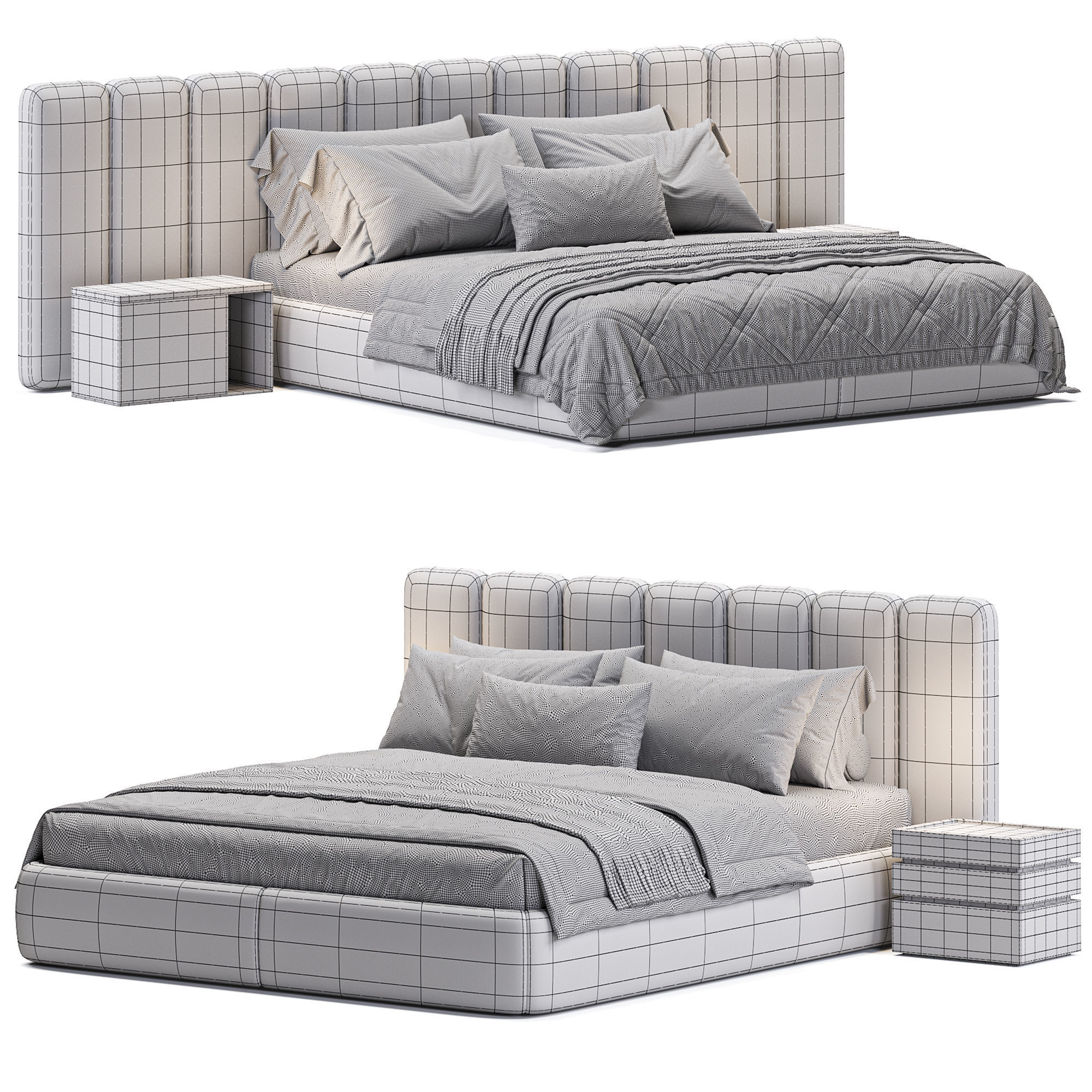 Velalla Bed By Thehighwall Low-poly 3D model_5