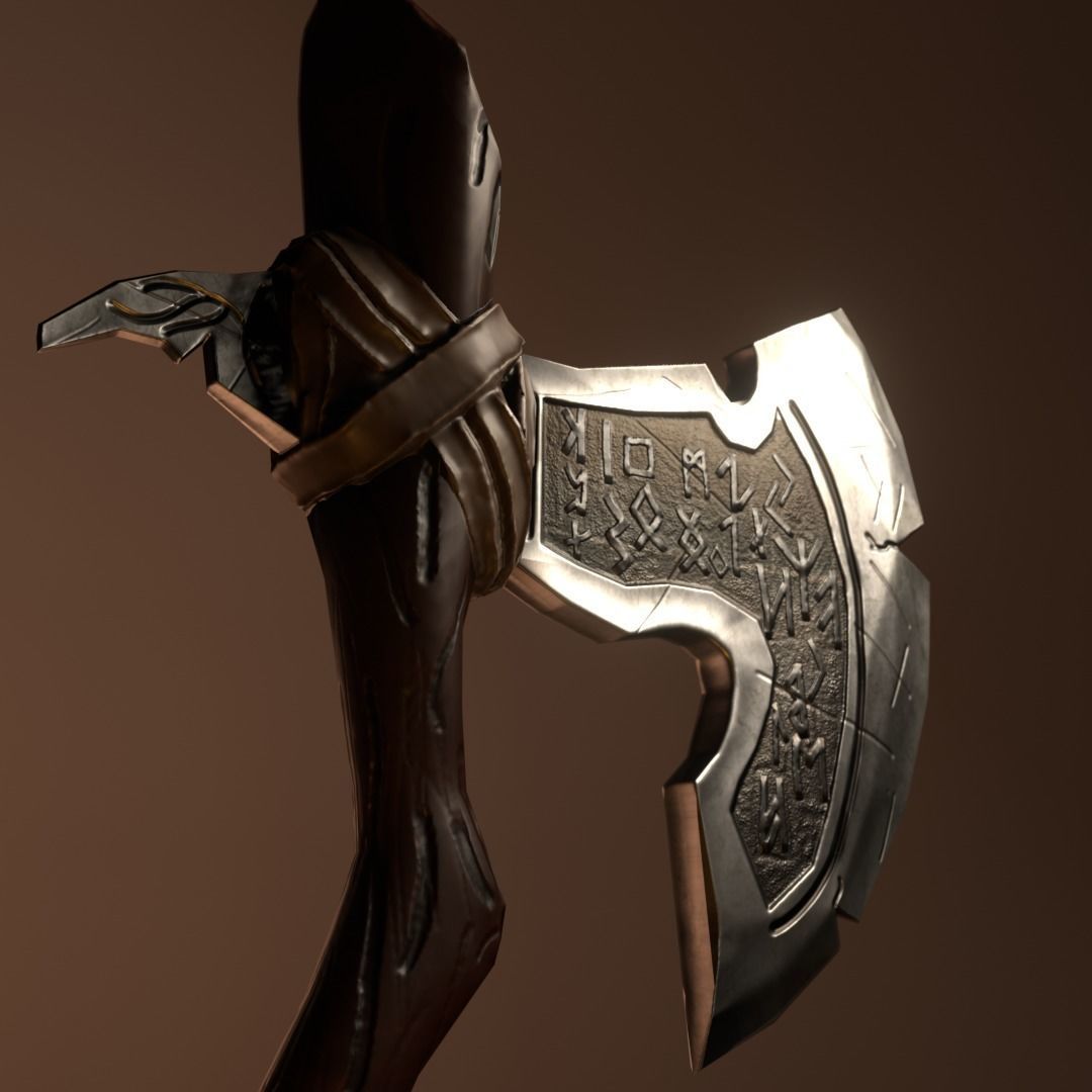 Game ready Axe Free low-poly 3D model_4