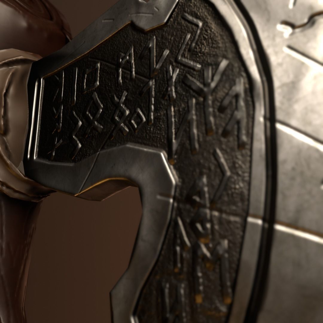 Game ready Axe Free low-poly 3D model_3