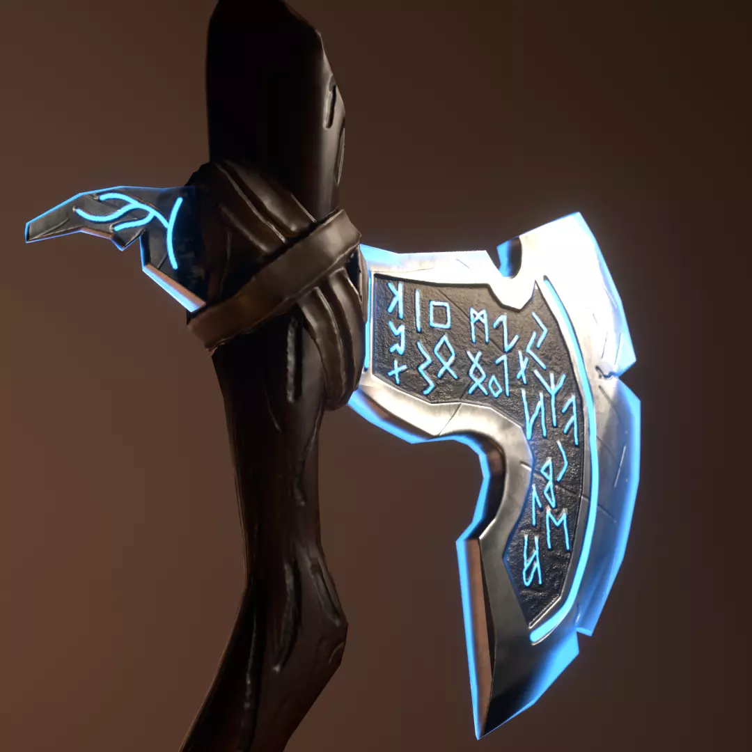 Game ready Axe Free low-poly 3D model_0