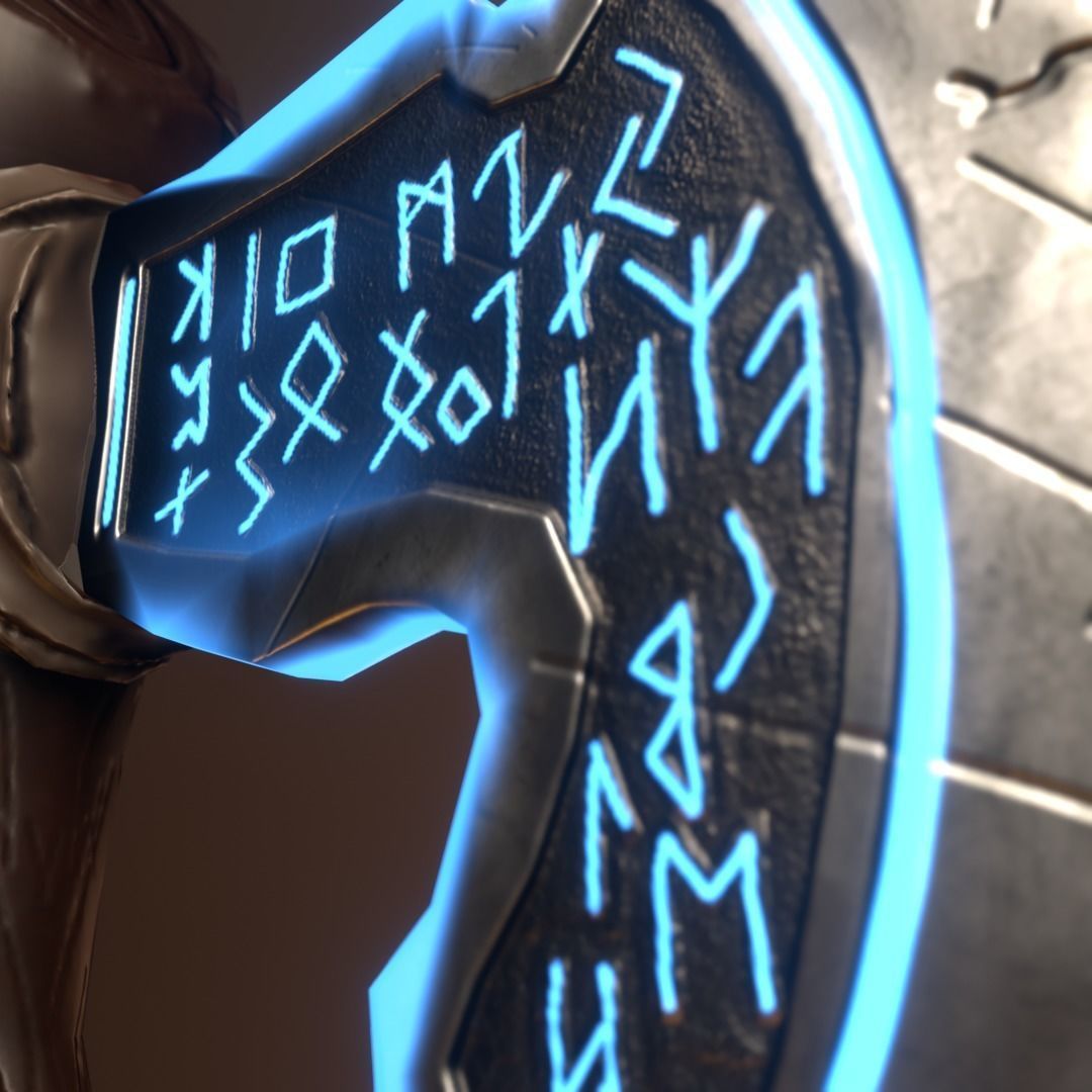 Game ready Axe Free low-poly 3D model_7