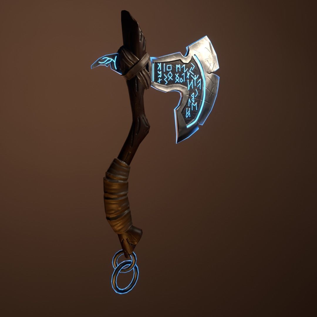 Game ready Axe Free low-poly 3D model_6