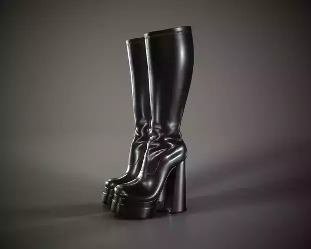 Double Platform Knee High Boots