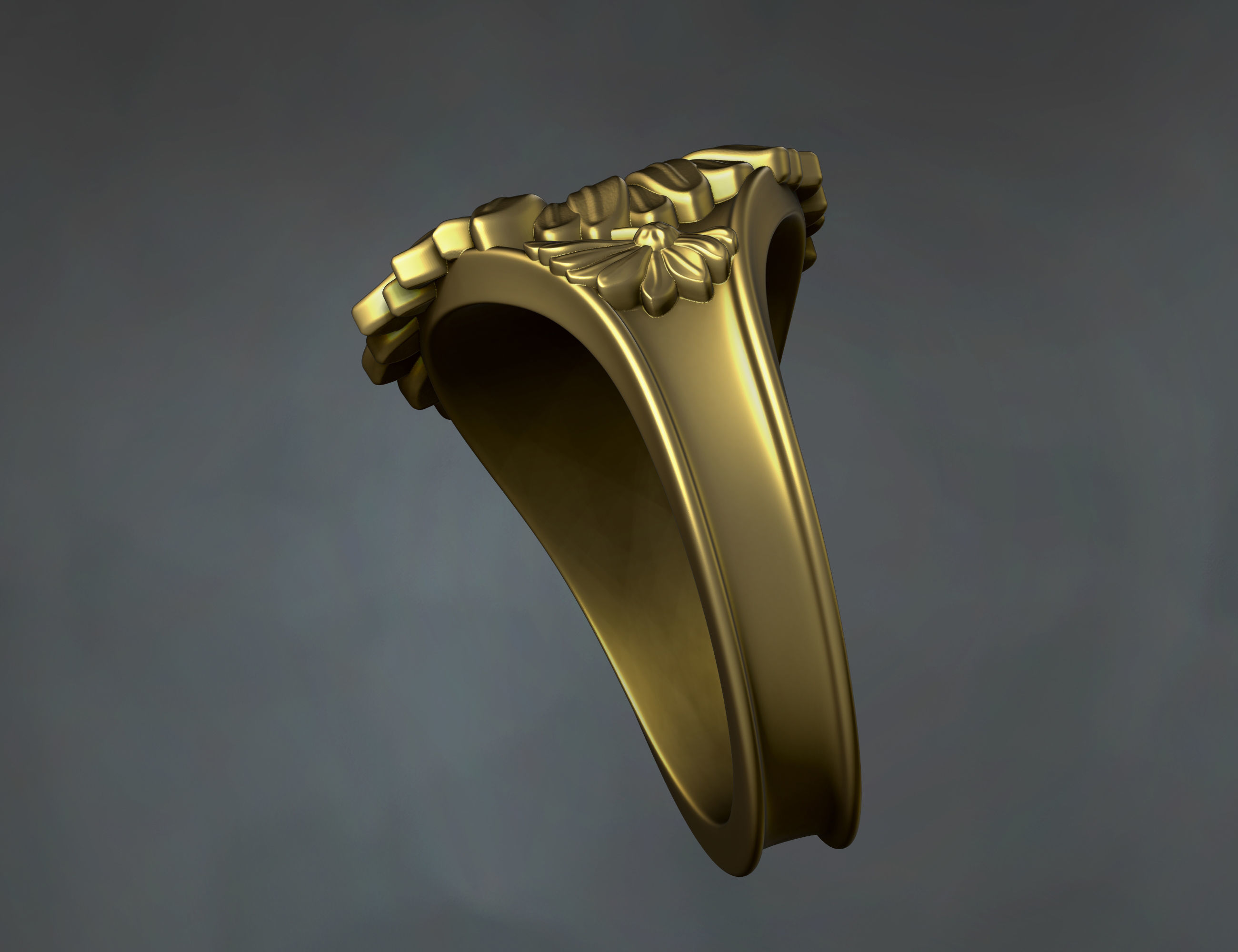 sunflower ring 3D print model_6