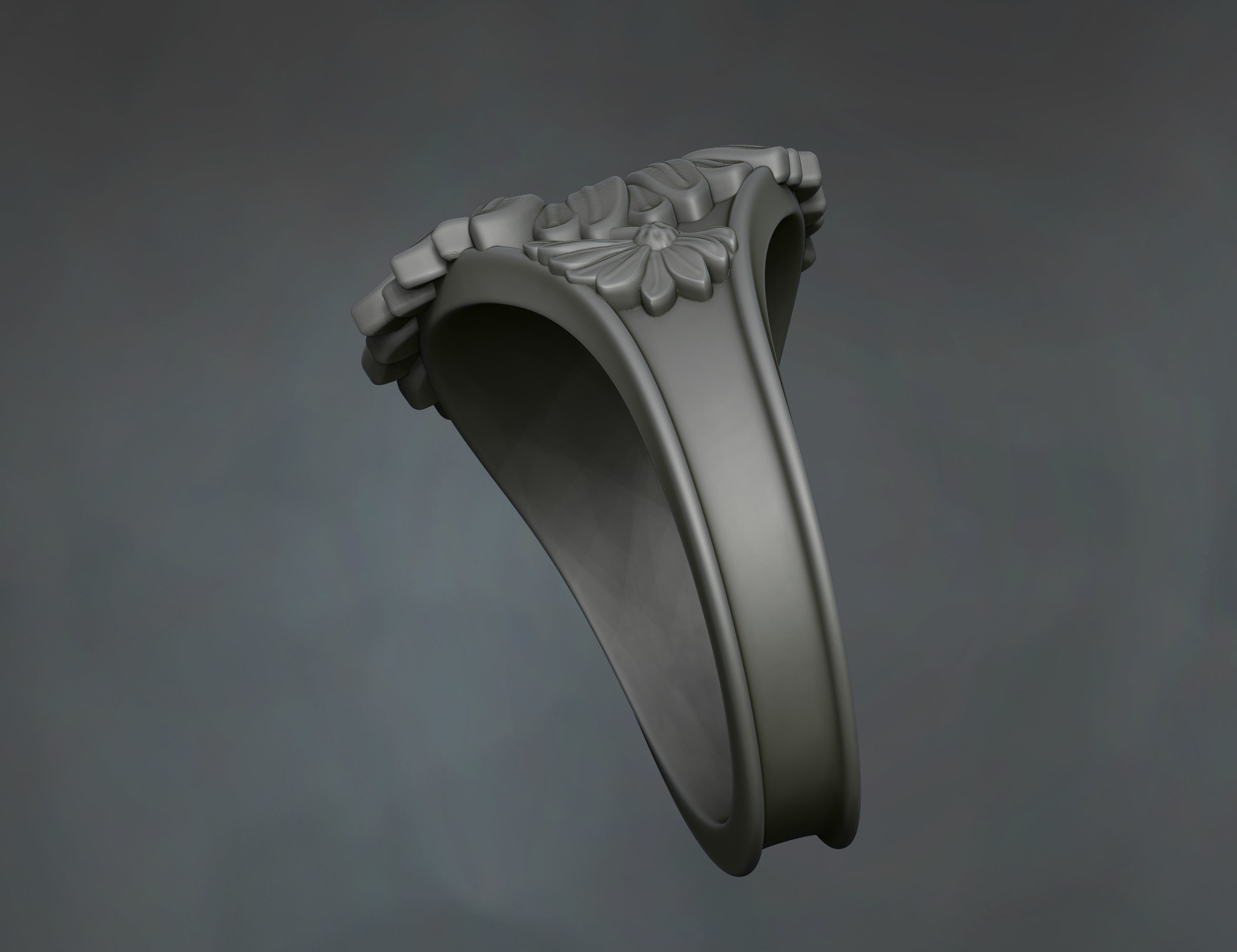 sunflower ring 3D print model_5