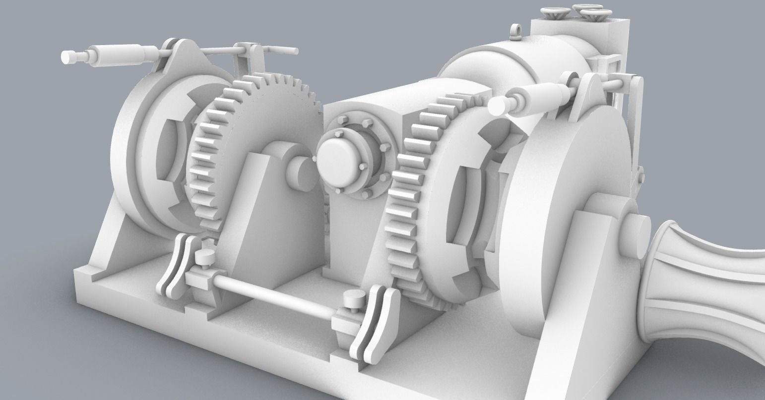 Boat Winches Set PM - 5 Winch Models 3D print model_5