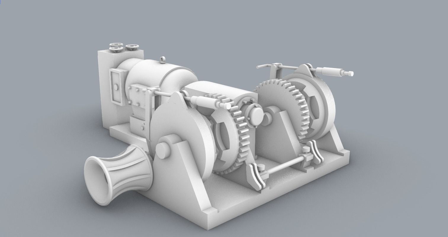 Boat Winches Set PM - 5 Winch Models 3D print model_4