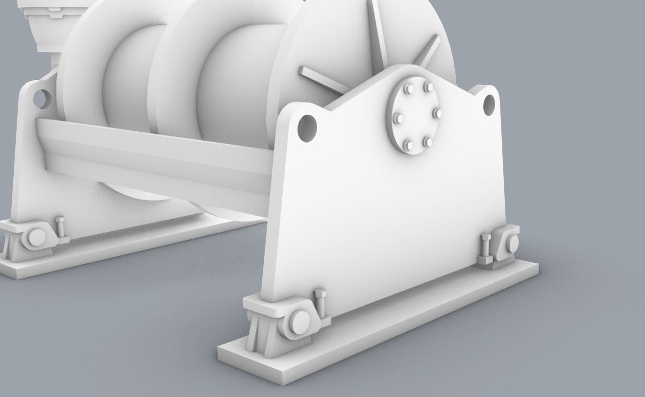 Boat Winches Set PM - 5 Winch Models 3D print model_32