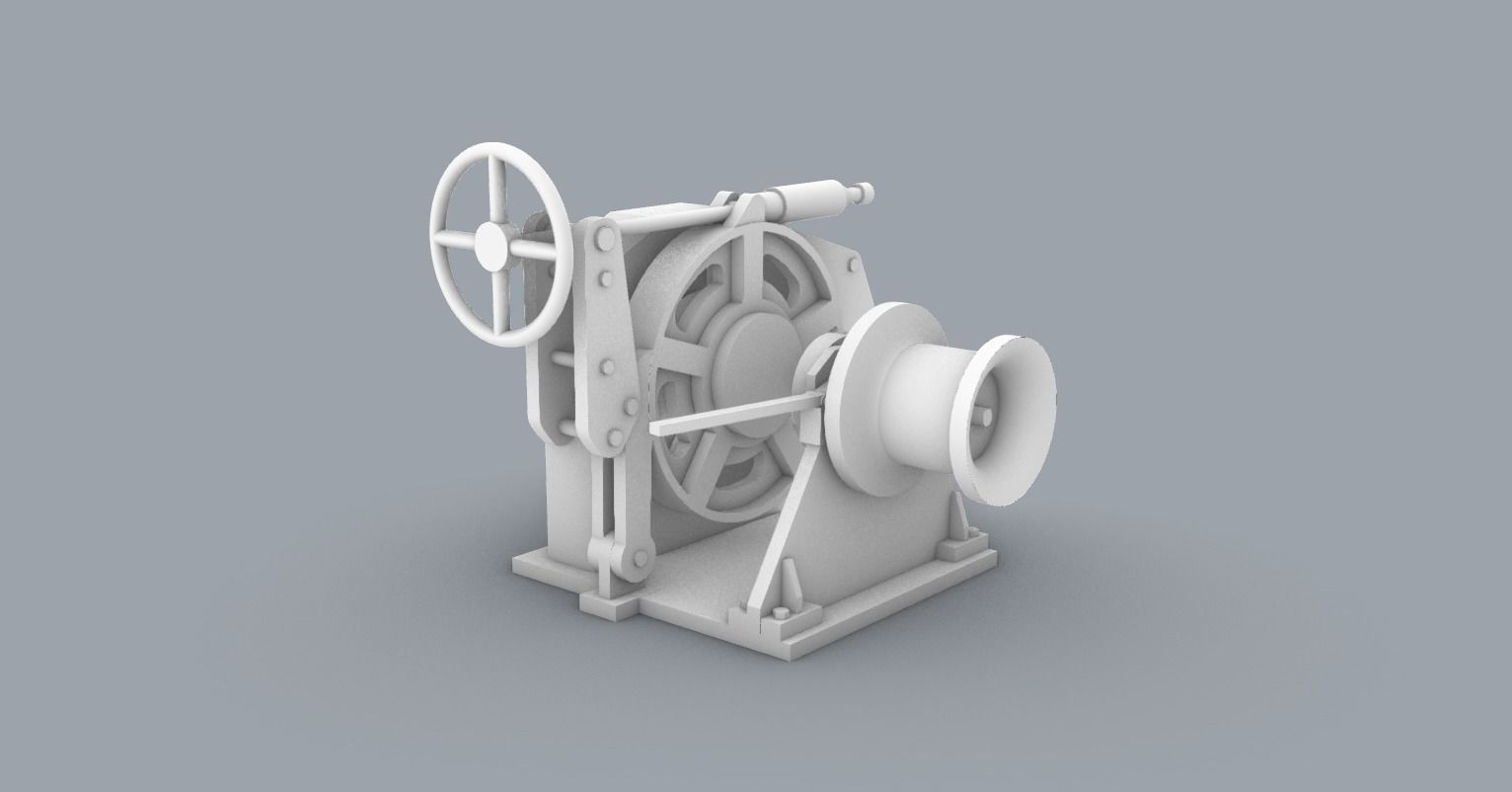 Boat Winches Set PM - 5 Winch Models 3D print model_56