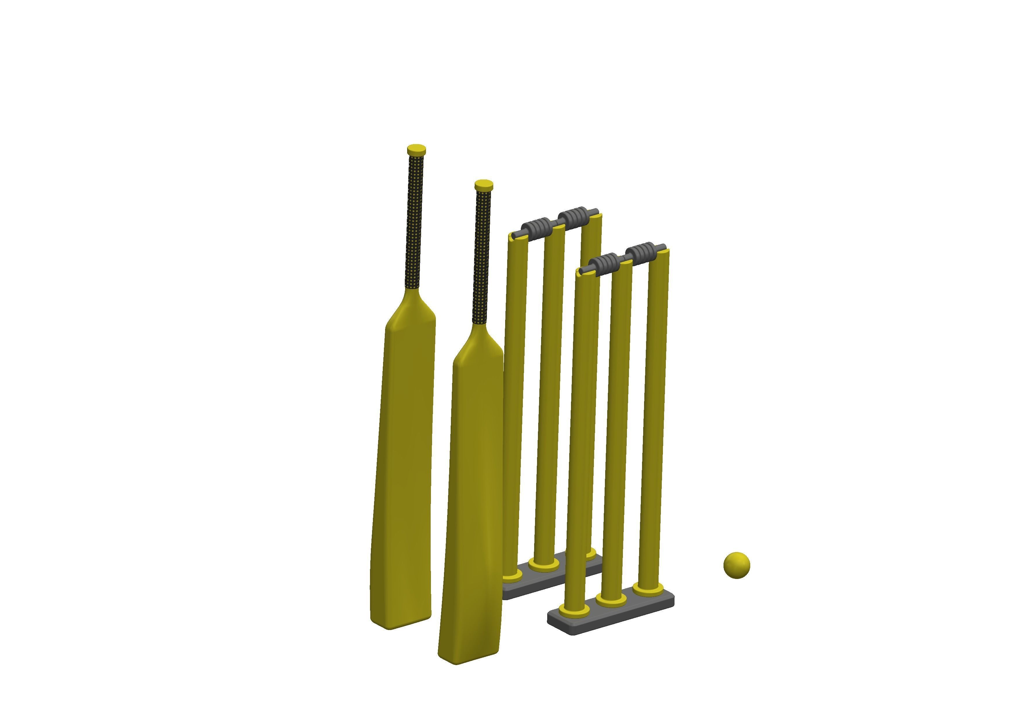 Modern Minimalistic Indoor Cricket Set 3D print model_5