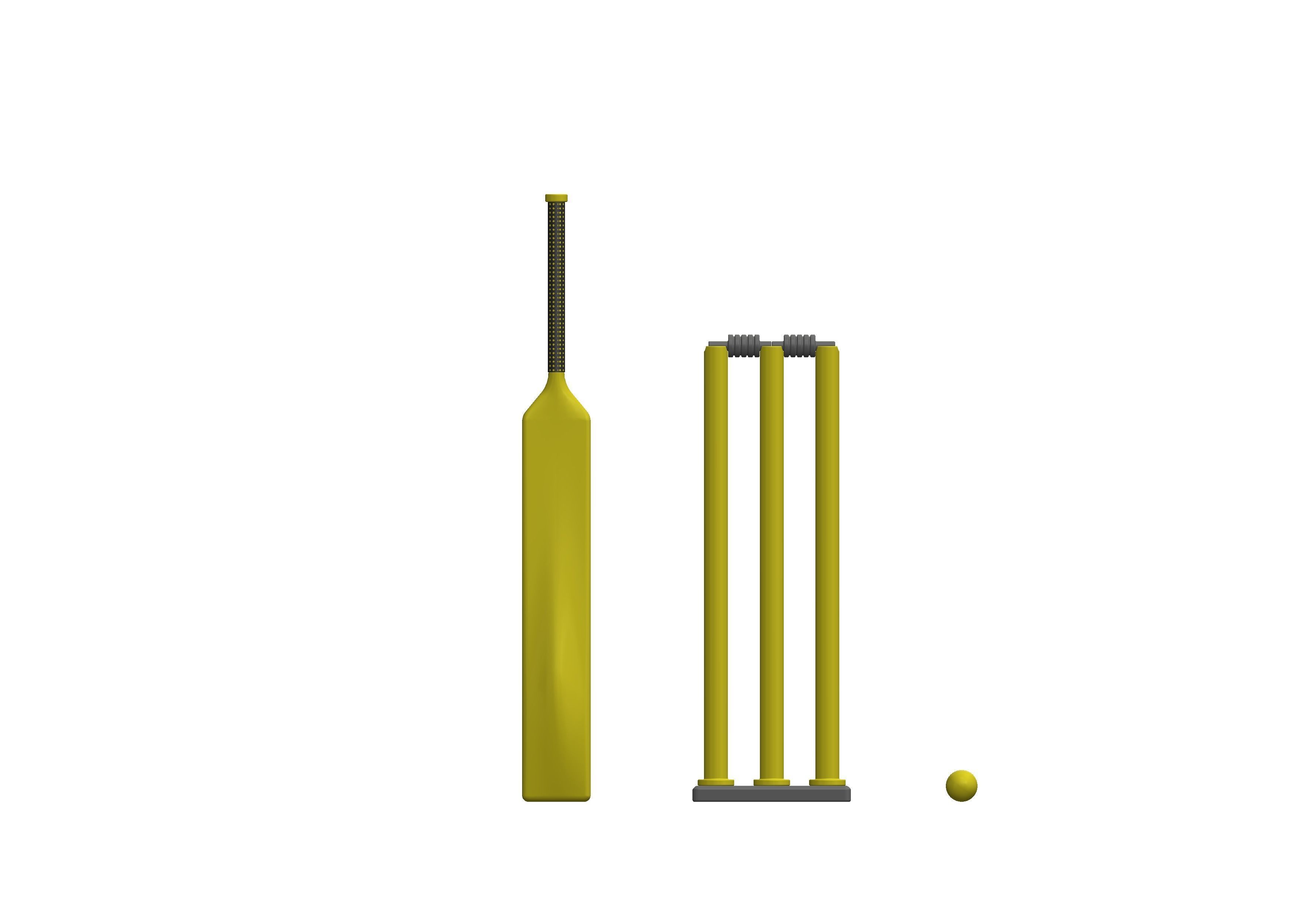 Modern Minimalistic Indoor Cricket Set 3D print model_2