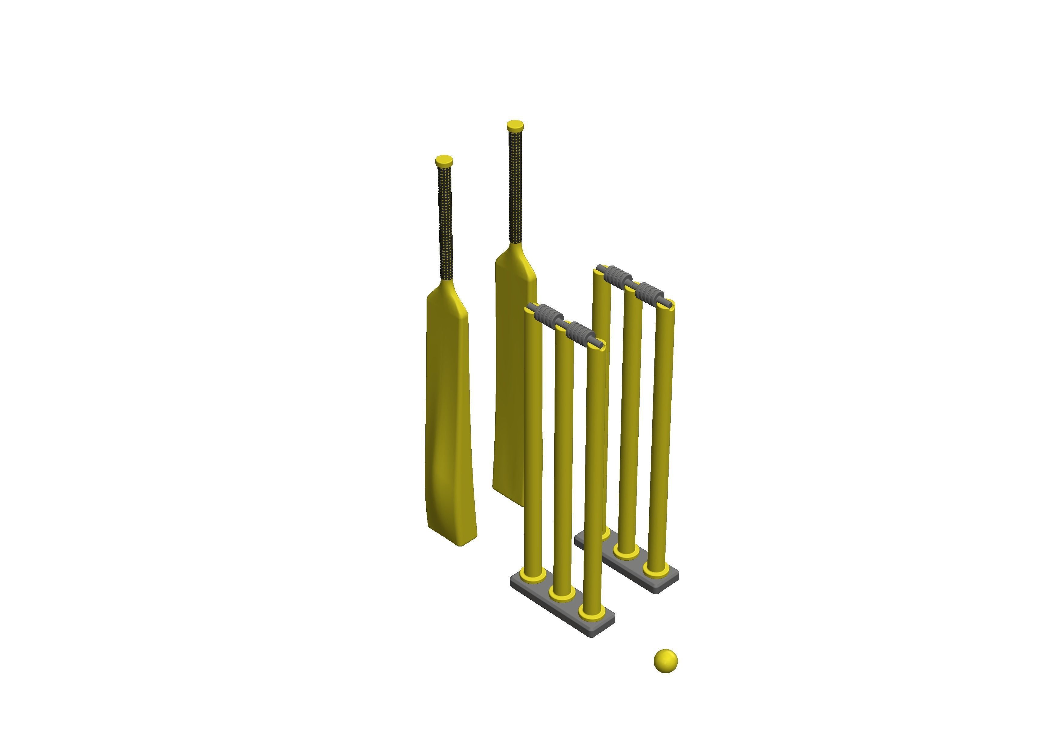 Modern Minimalistic Indoor Cricket Set 3D print model_1